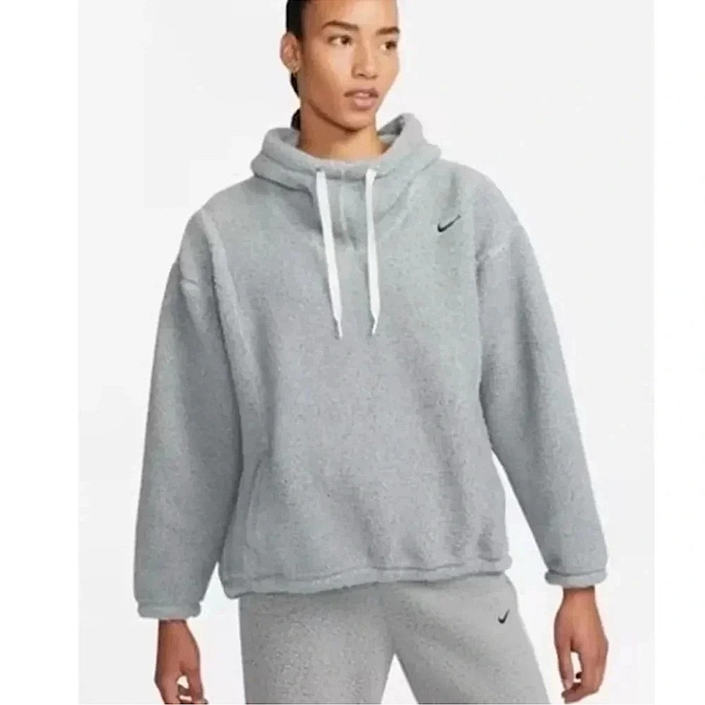 Nike Women's Therma-Fit Blue Sherpa
Pullover Hoodie Size SMALL